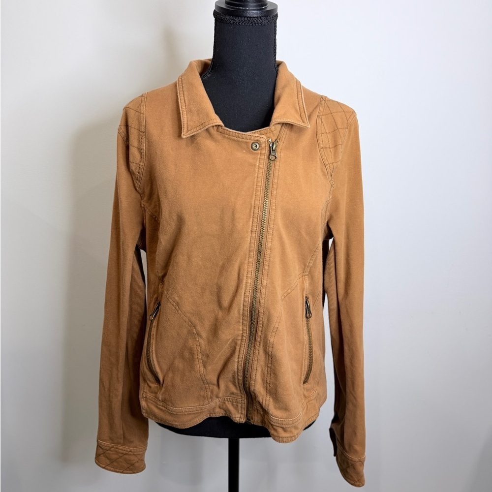 Time & Tru Brown Zip Up Jacket